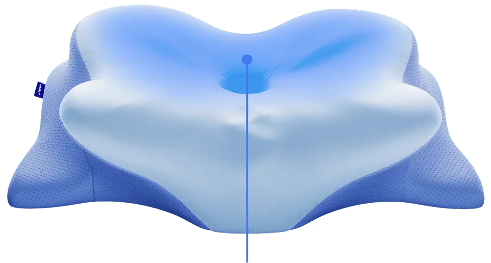 Derila Ergo pillow, showing the raised side wings